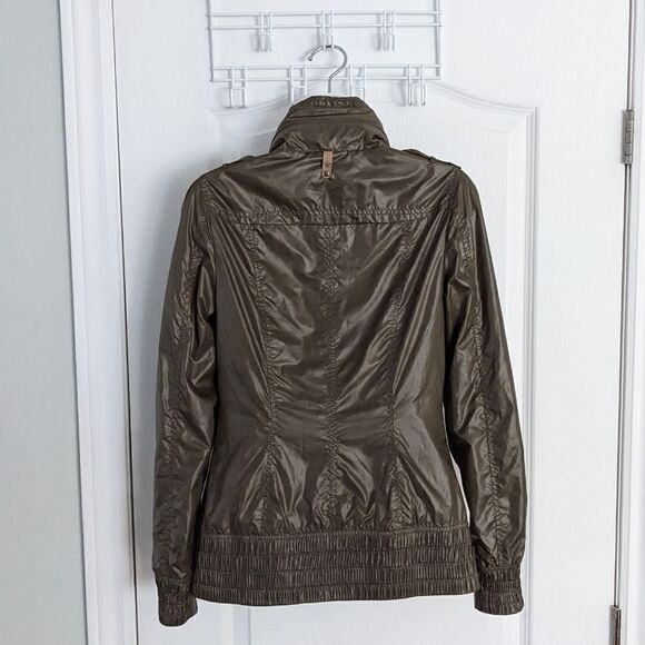Mackage Perla packable Hooded rain jacket dark green XS @B3 - Picture 8 of 15